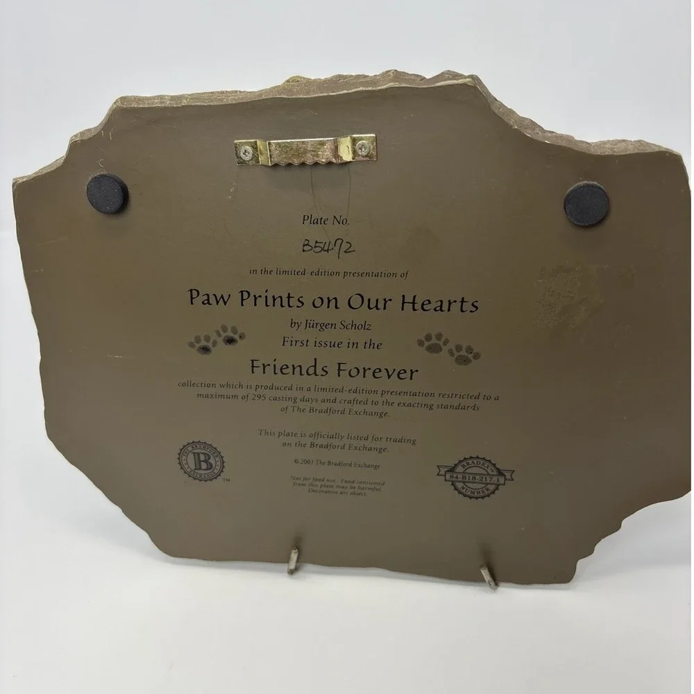 Bradford Exchange Paw Prints On Our‎ Hearts Cats Plaque 2003 Limited Edition